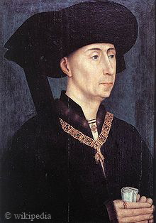 Herzog Philipp der Gute, von Rogier van der Weyden gemalt. Philipp trägt die Collane (Halskette) des Ordens vom Goldenen Vlies. Herzog Philipp der Gute, von Rogier van der Weyden gemalt. Philipp trägt die Collane (Halskette) des Ordens vom Goldenen Vlies.