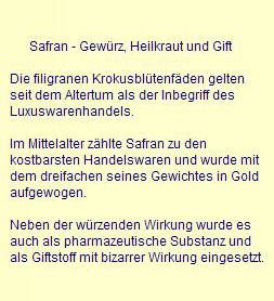 Safran - Gewürz, Heilkraut und Gift Safran - Gewürz, Heilkraut und Gift
