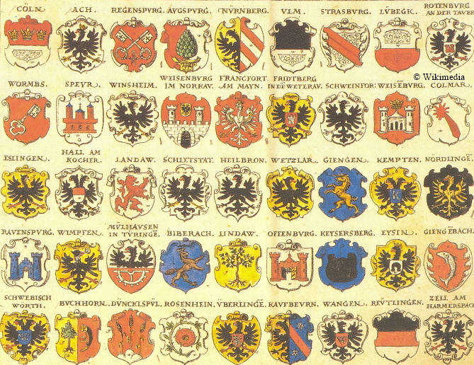 Wappen der freien Reichsstädte von 1605, Blatt 1 Wappen der freien Reichsstädte von 1605, Blatt 1