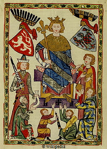 Wenzel II. von Böhmen als Minnesänger (Codex Manesse, 14. Jh.) Wenzel II. von Böhmen als Minnesänger (Codex Manesse, 14. Jh.)